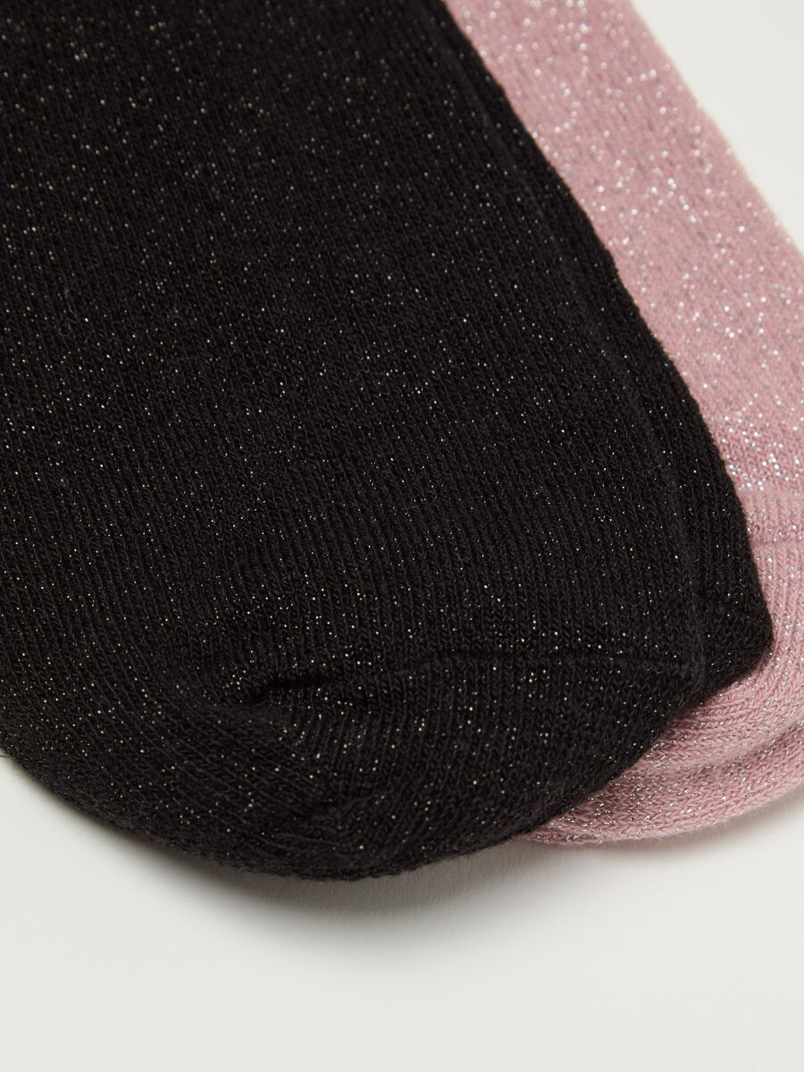 Two-pair pack short socks in lurex_1