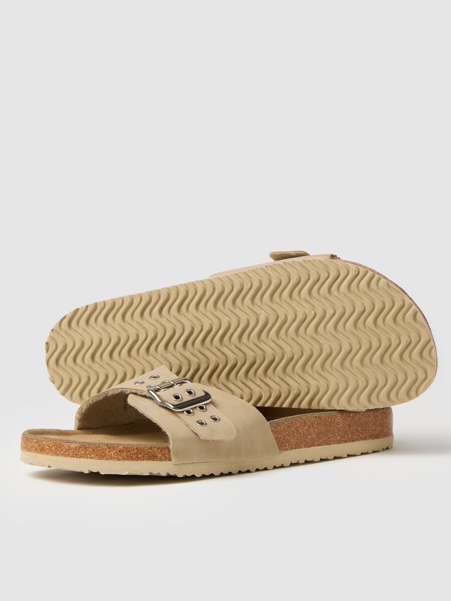 Women's Beige Faux Leather Sandals_1