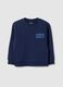 Blue kids' crew neck sweatshirt in pure cotton with relaxed fit_0