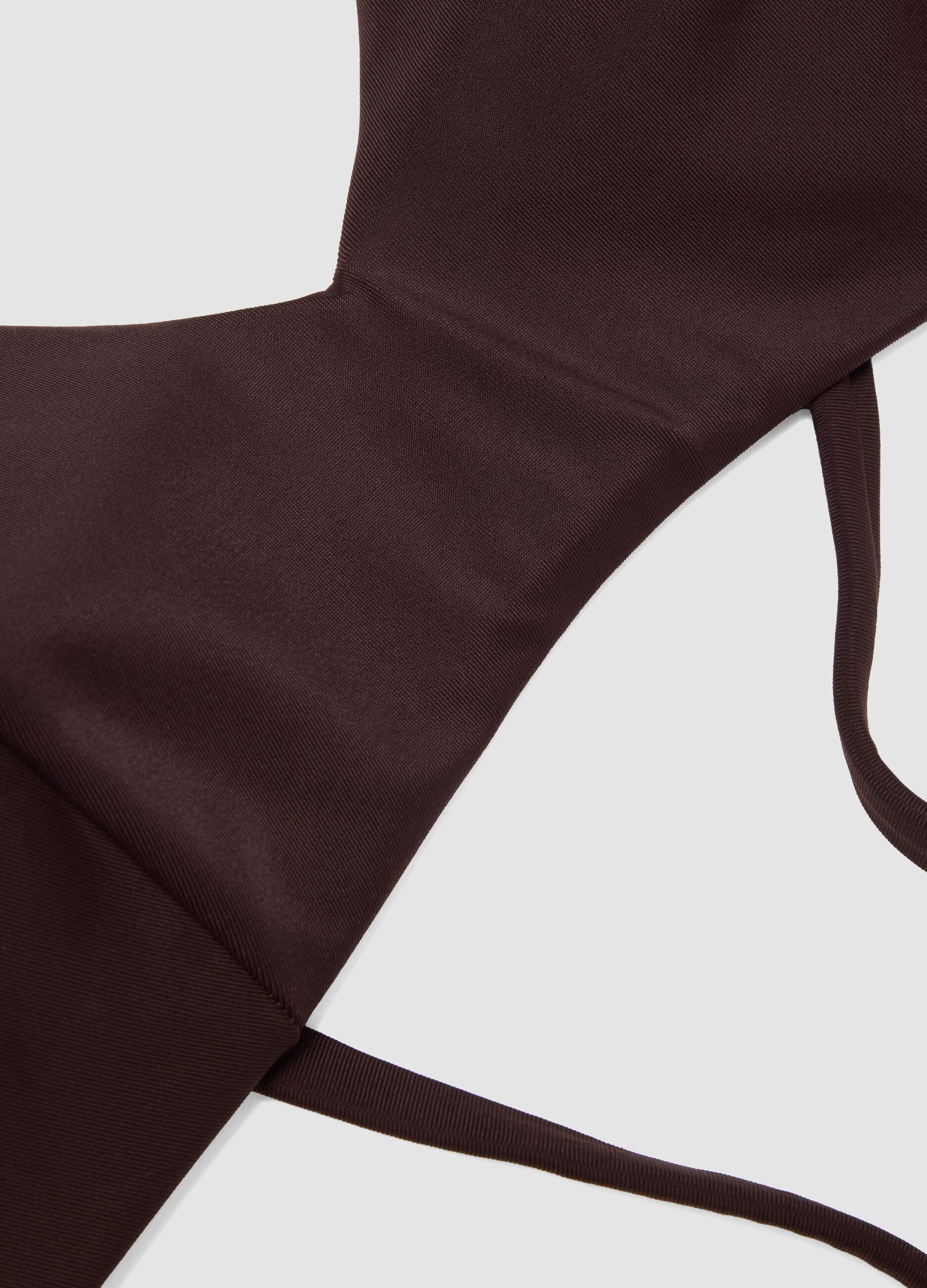 Brown triangle bikini top with removable padding