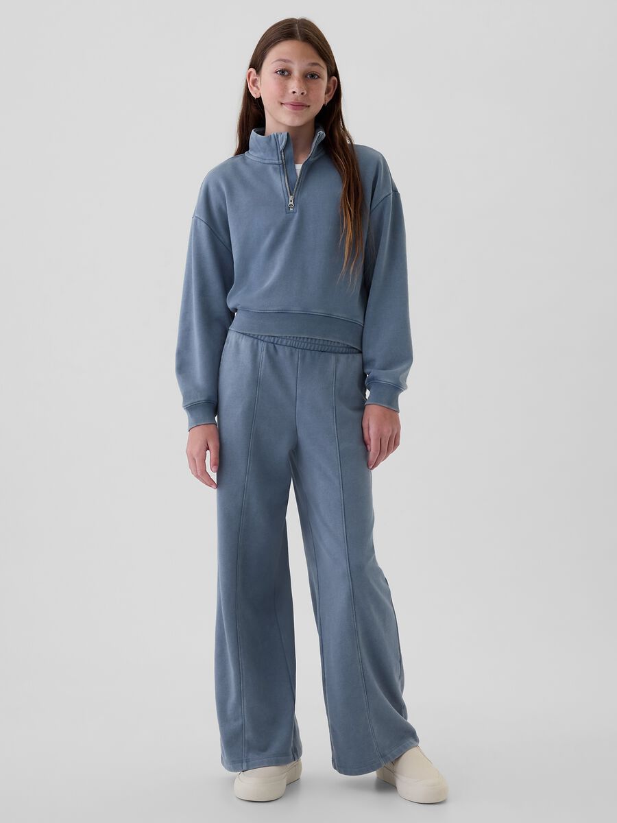 Wide-leg joggers in fleece_0