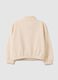 Oversized beige pure cotton girl's sweatshirt_1