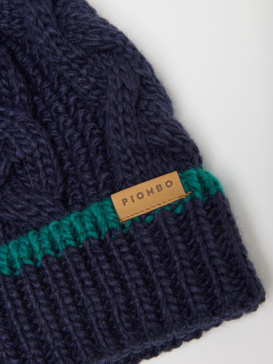 Berretto beanie multicolor da bambino con pompon_3