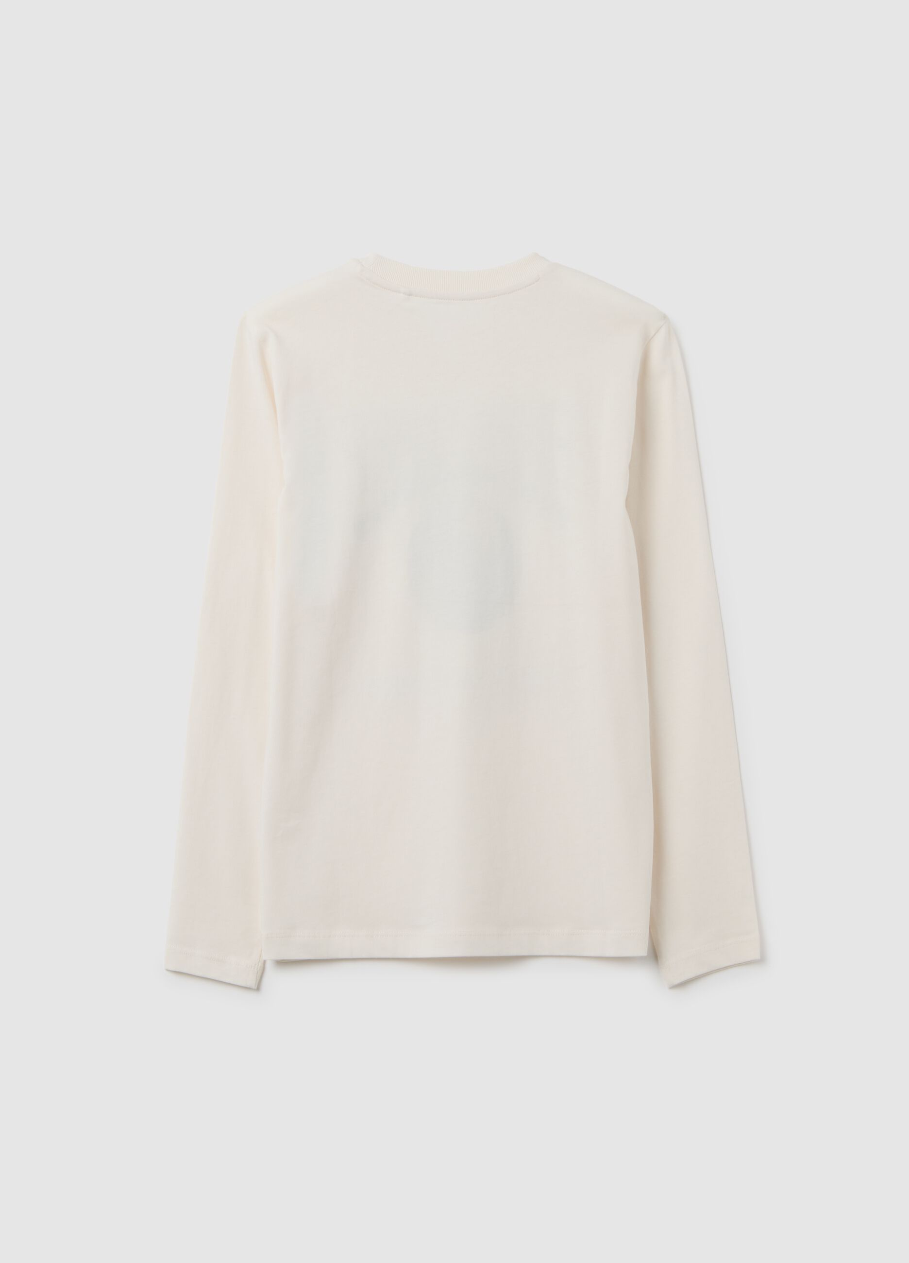 Boys' white pure cotton long sleeve shirt