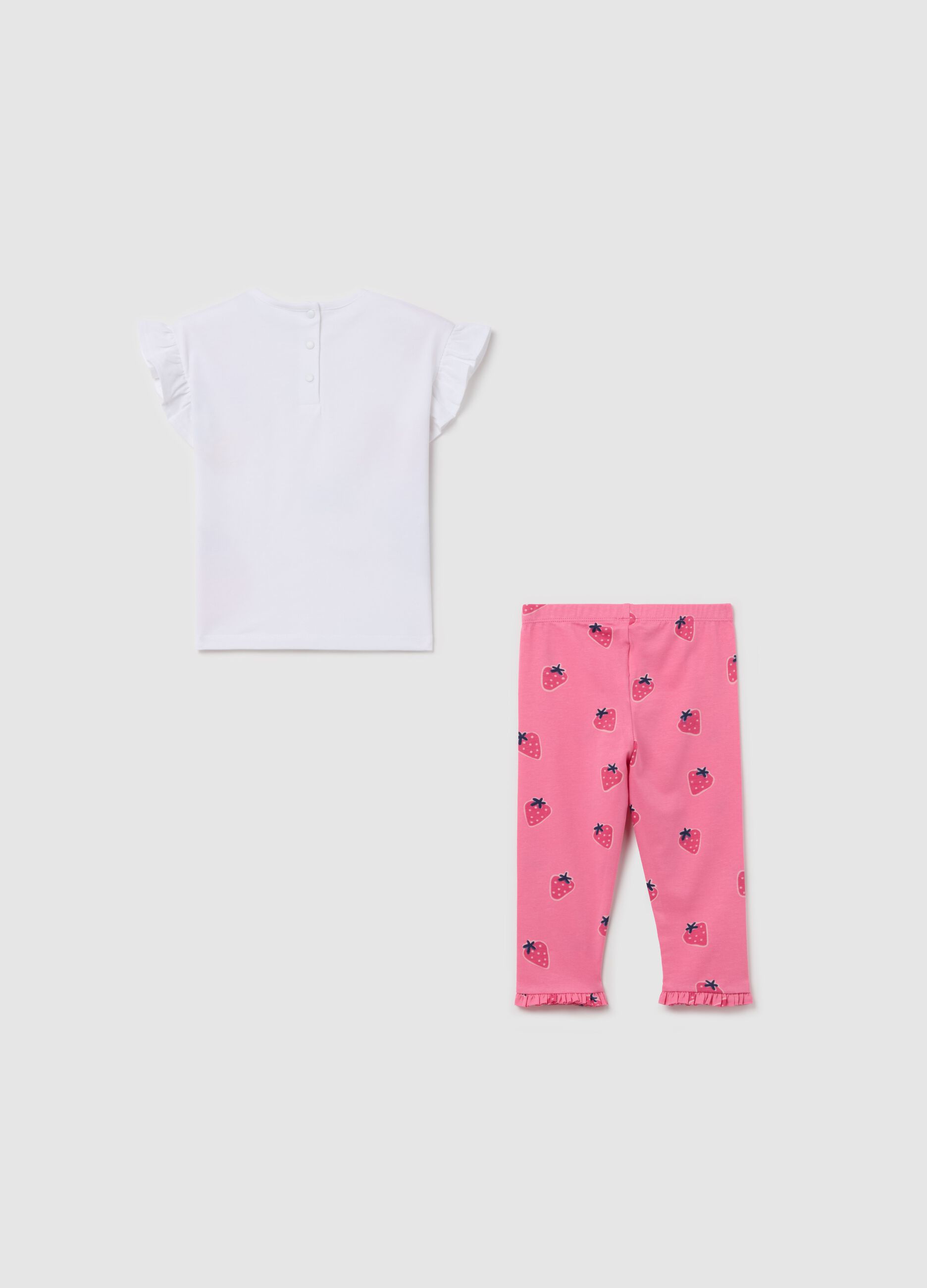Jogging set in cotone stretch stampa Minnie e Paperina