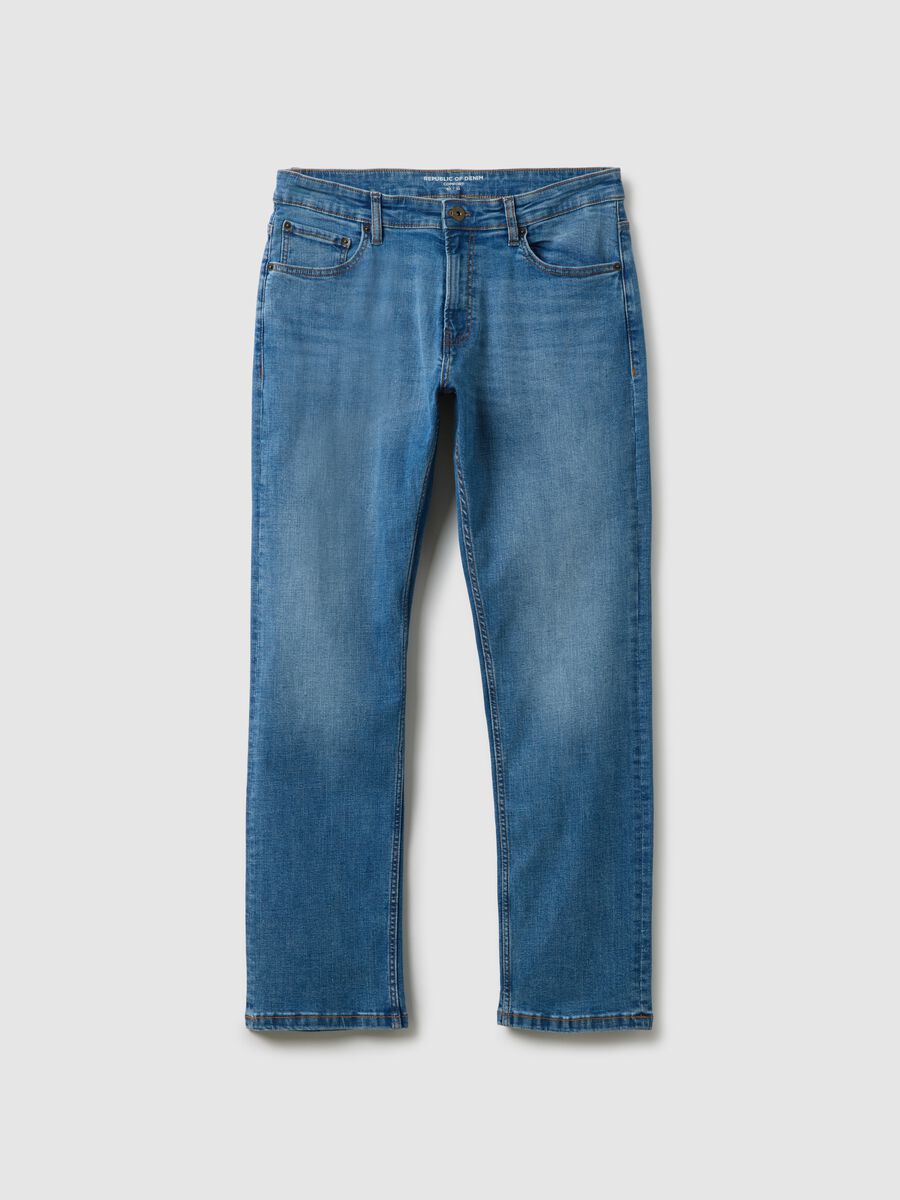 Comfort Fit Stretch Cotton Blue Jeans_4
