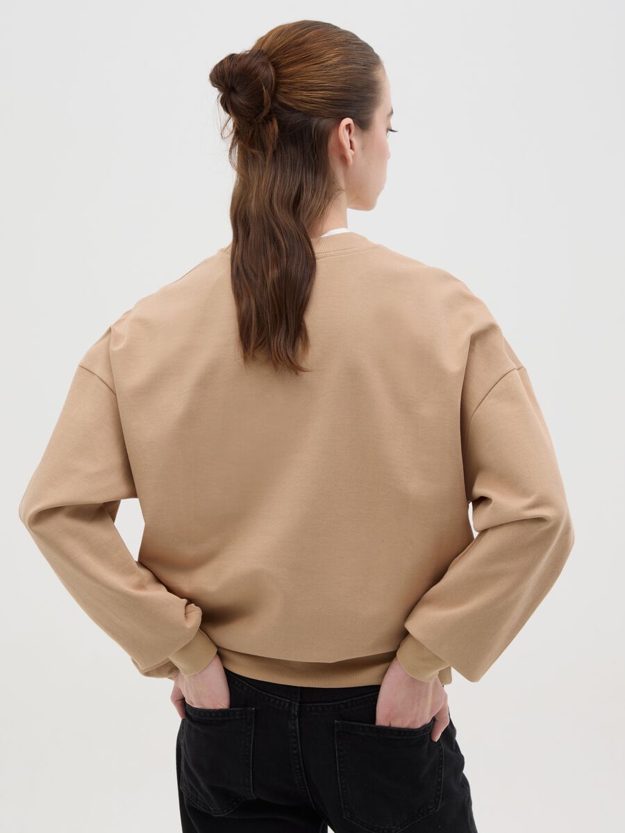 Beige sweatshirt with Bambi foil print_3
