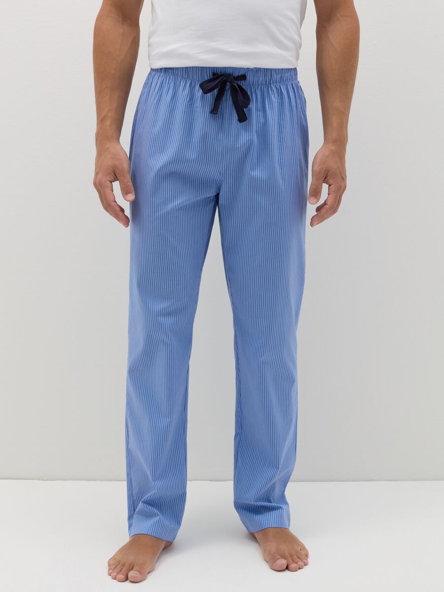 Pyjama trousers with print in cotton_1