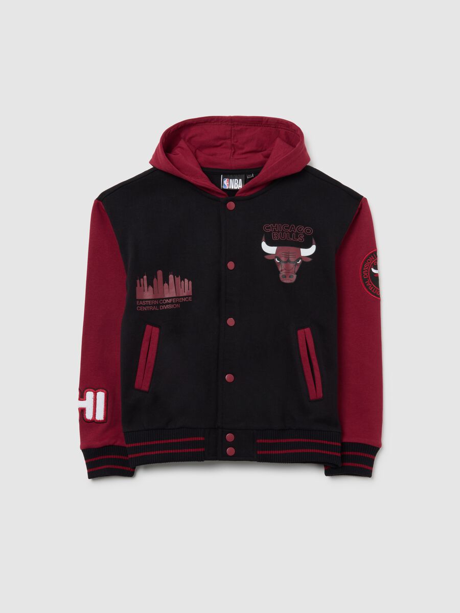 Black and red cotton hoodie_3