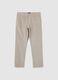 Beige corduroy cotton stretch trousers, regular fit_0