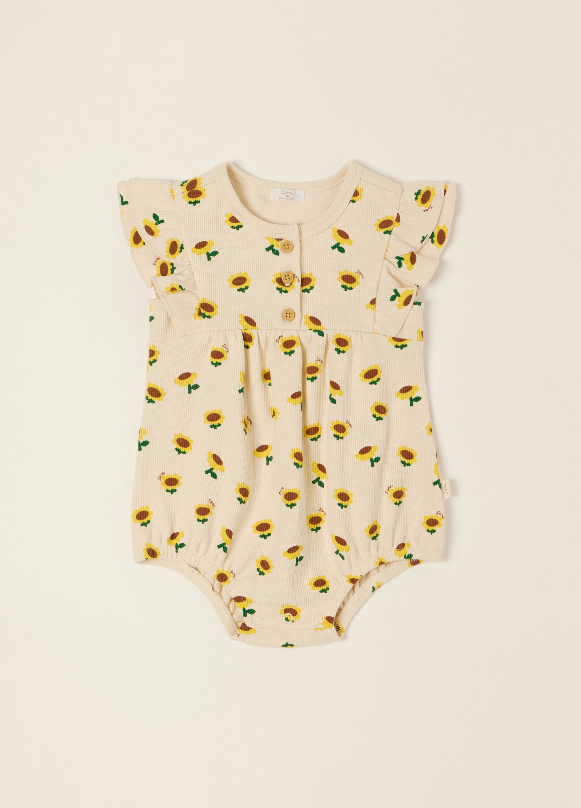 IANA baby girl stretch cotton rib romper