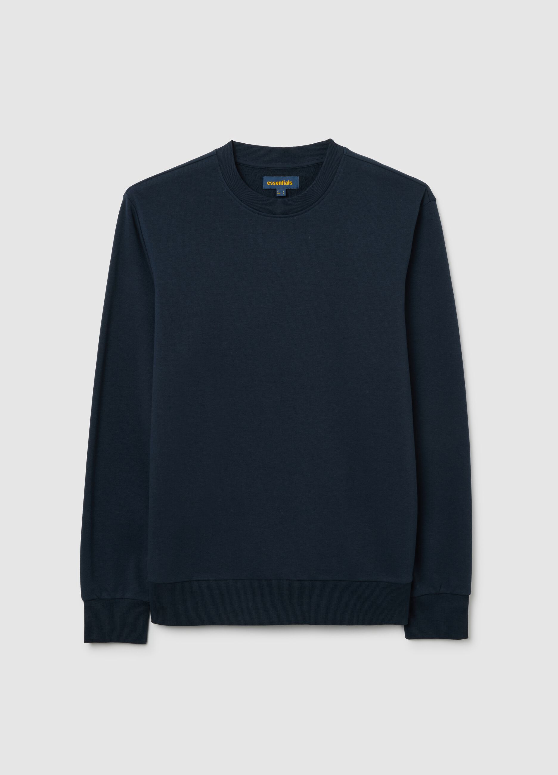 Blue cotton blend sweatshirt, regular fit