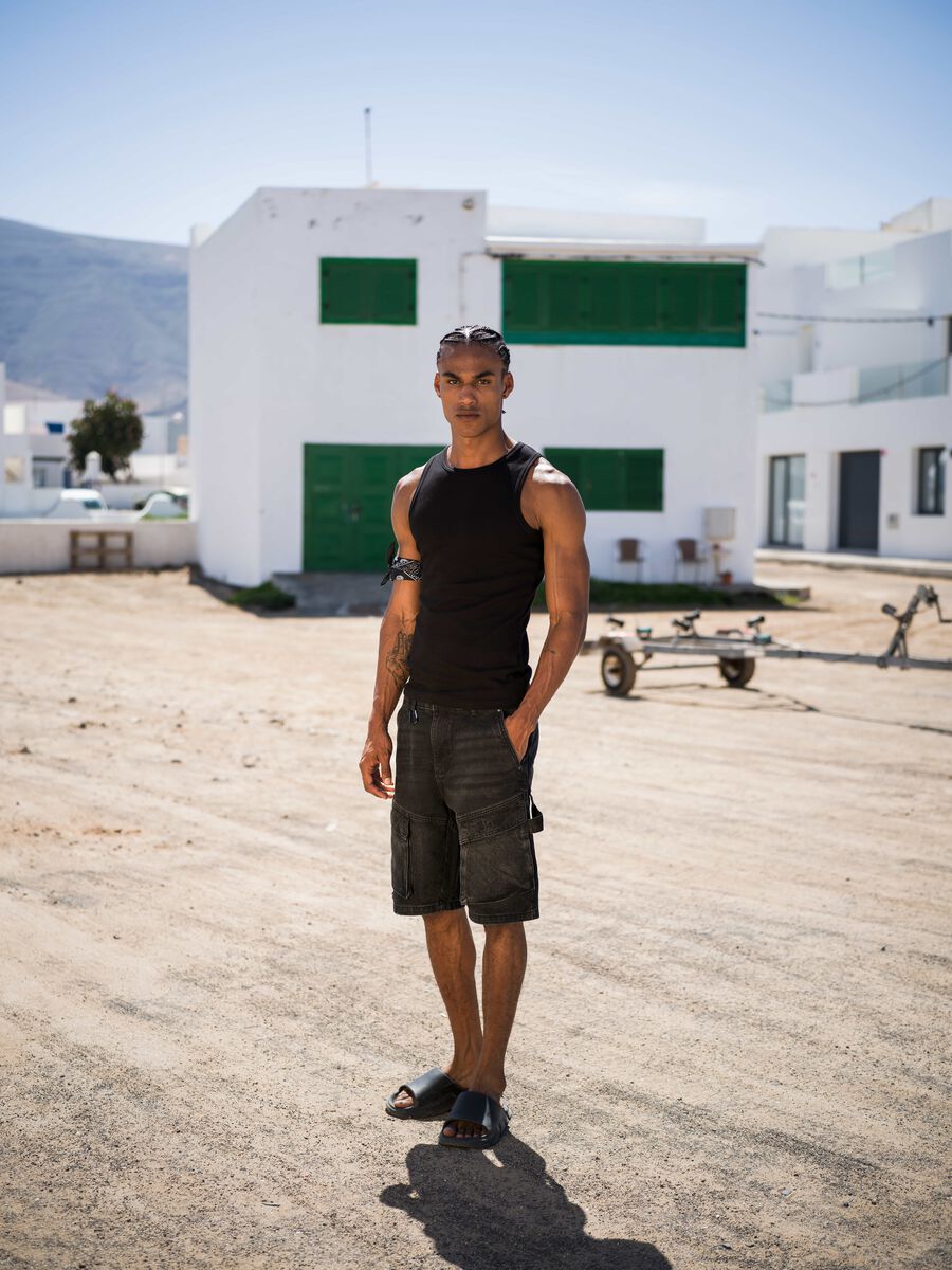 Denim Cargo Shorts Black_0