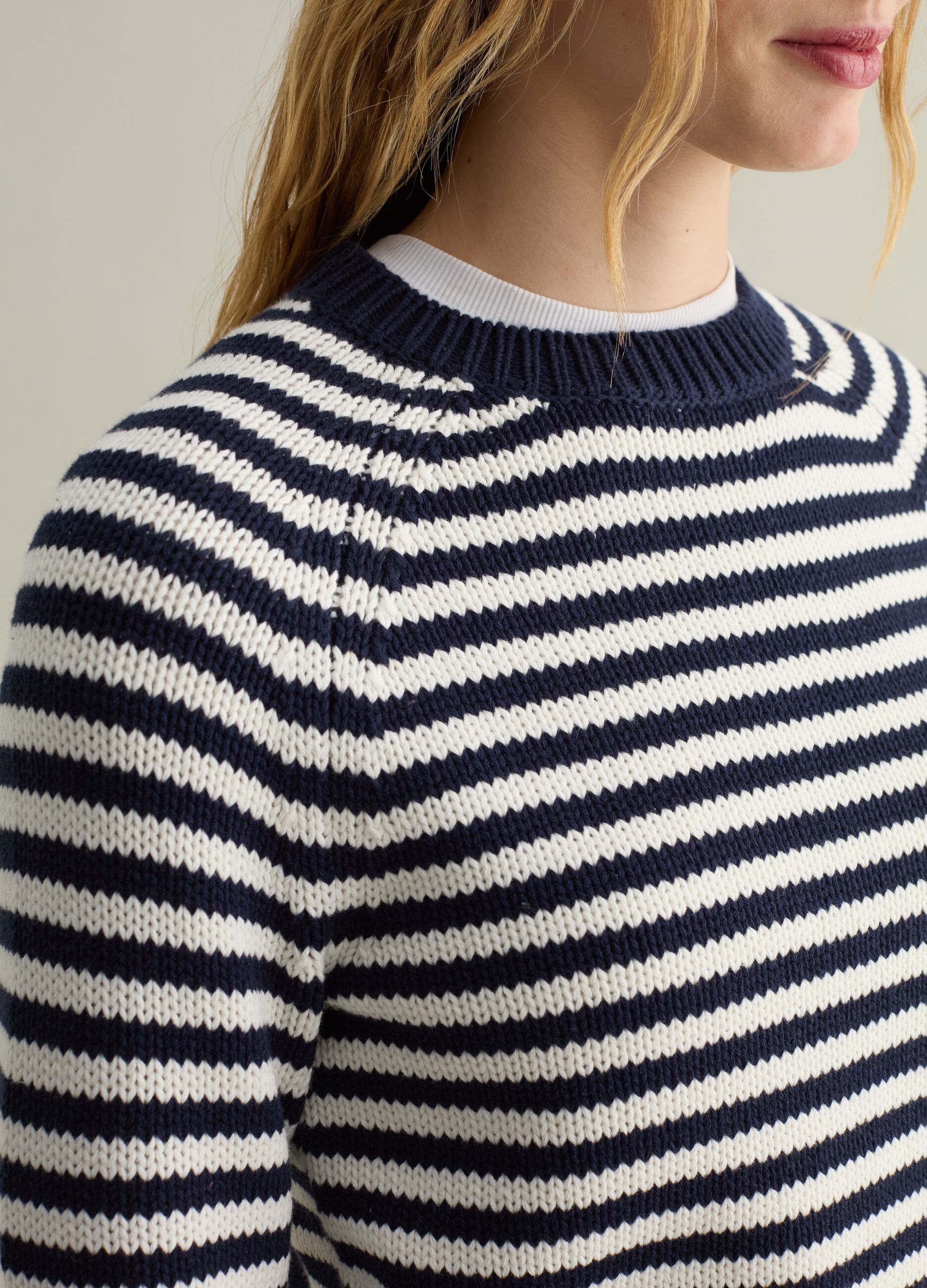 Striped pullover with raglan sleeves