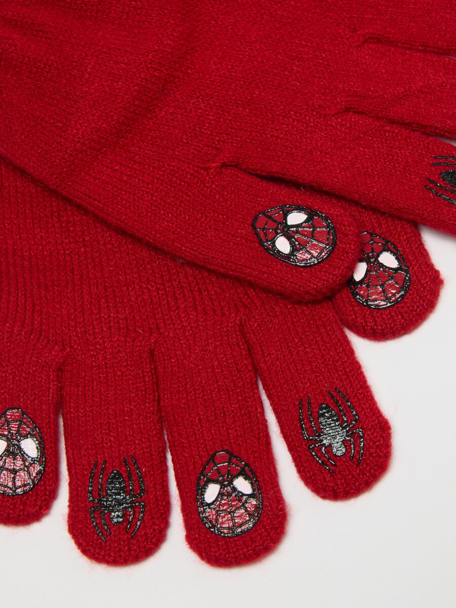 Children's Red Gloves with Spider-Man Prints_2