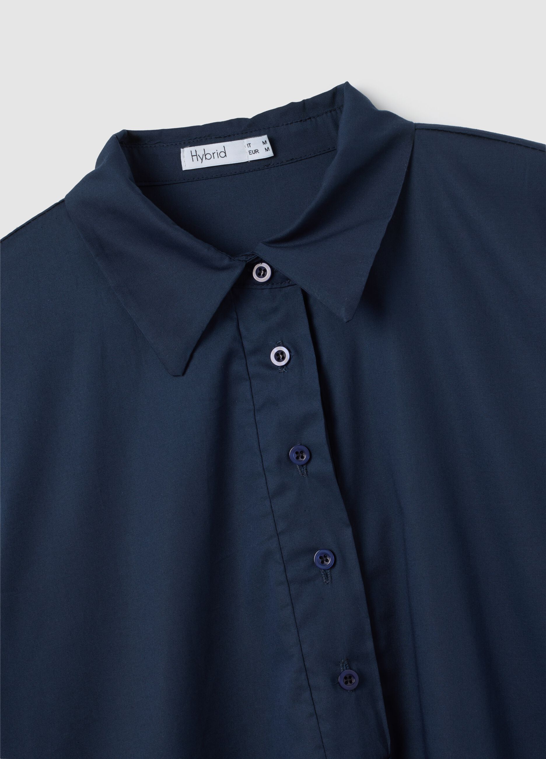 Abito camicia da donna in cotone blu regular fit