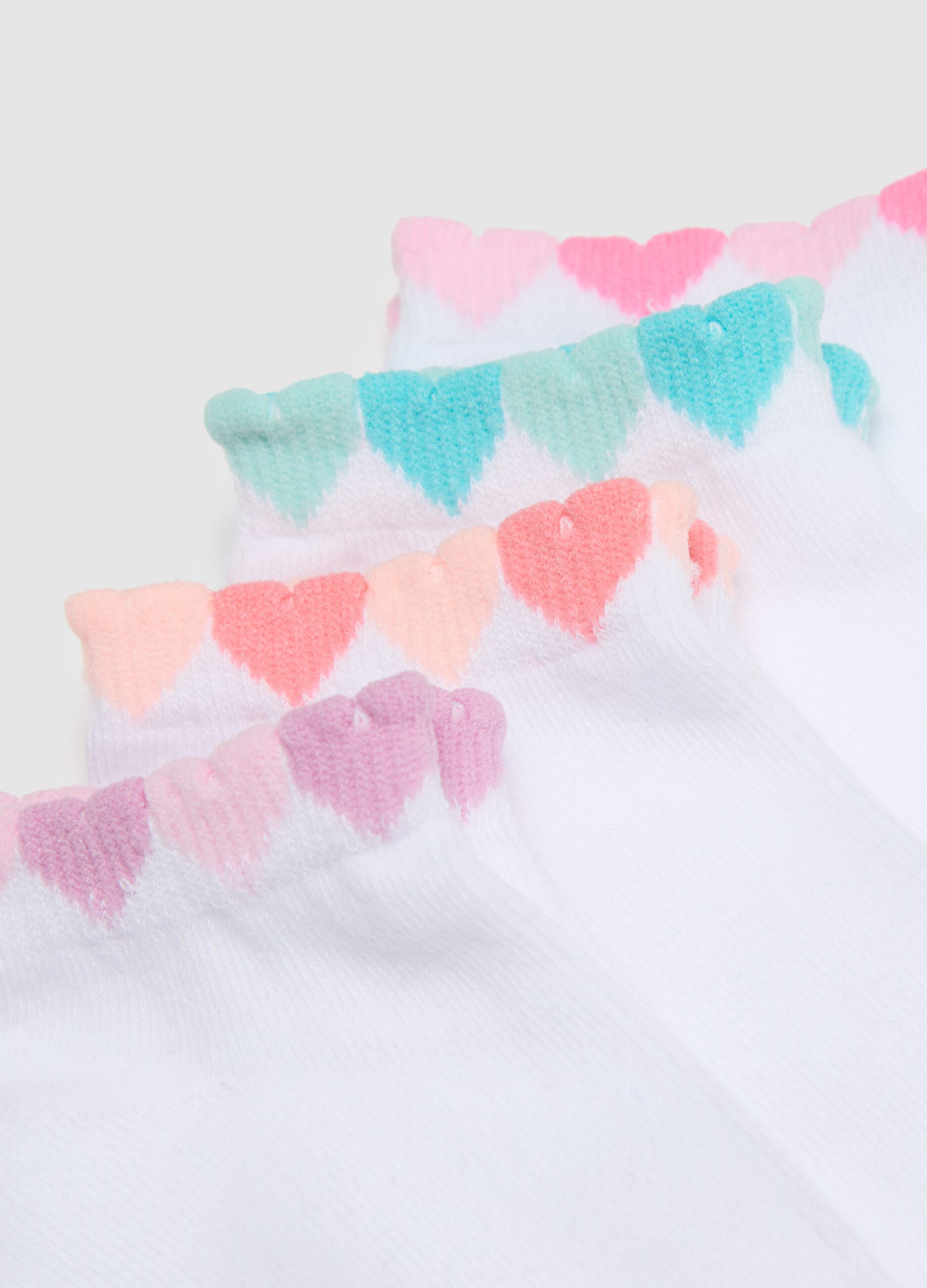 Girl's multipack cotton socks in stretchy multicolor
