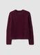 Maglia viola in alpaca e lana elasticizzato girocollo_4