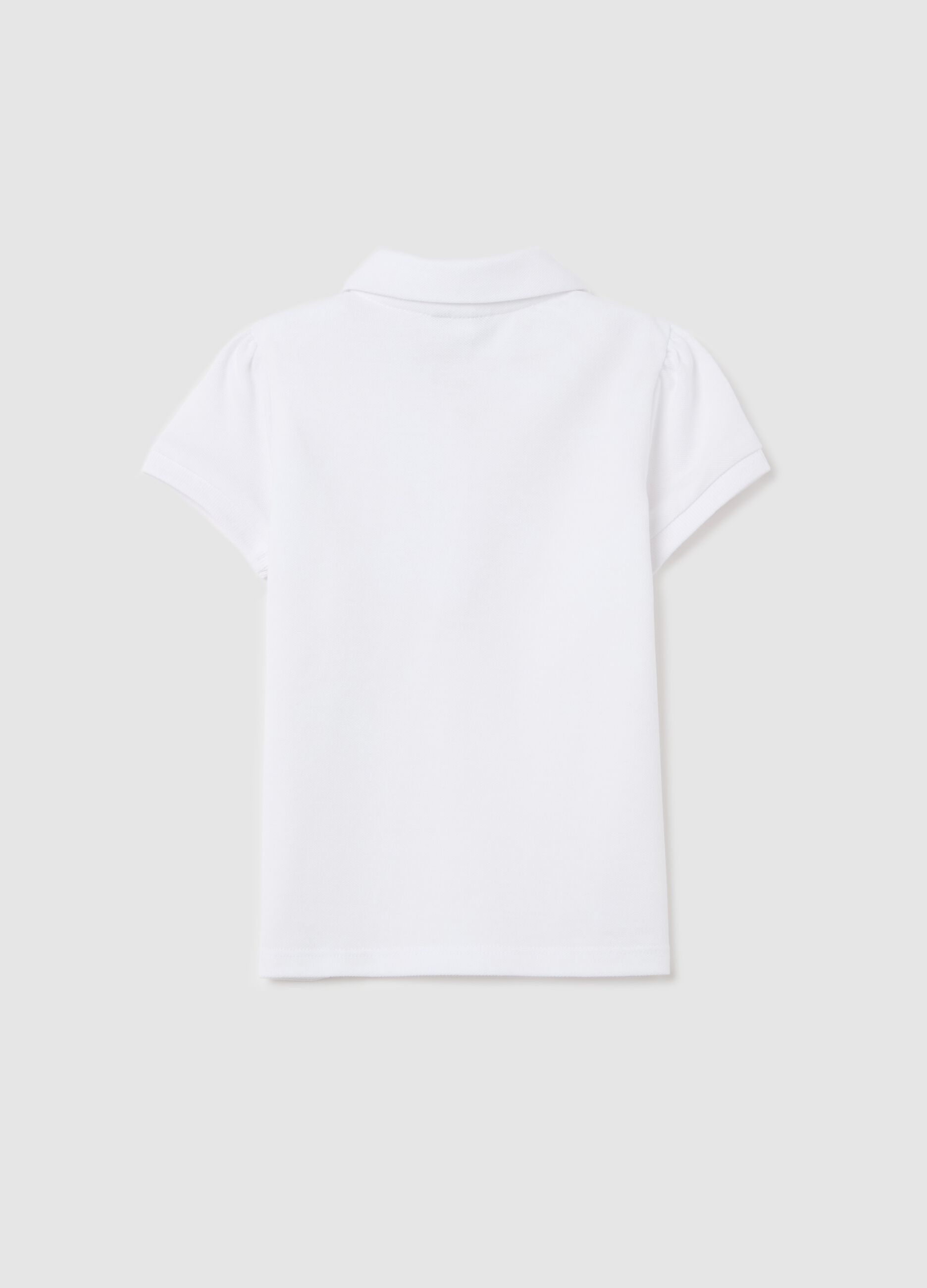 Piquet polo shirt with rounded collar