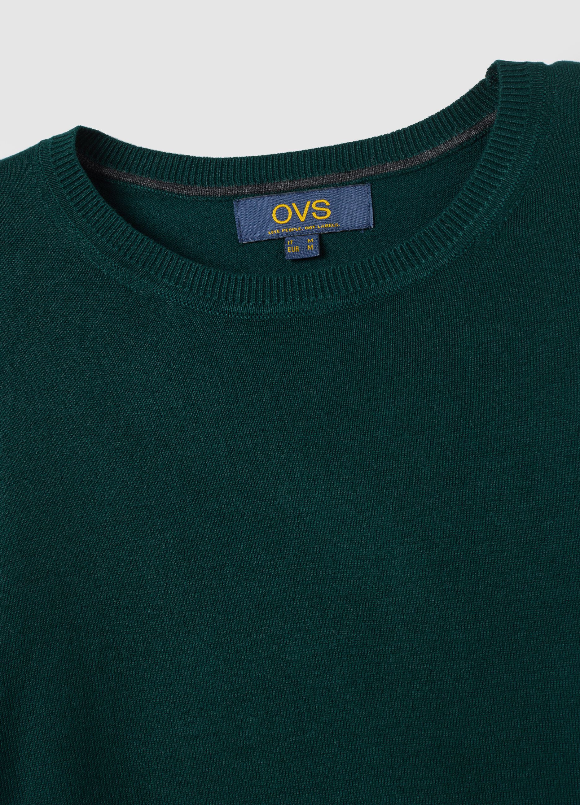 Green Regular Fit Viscose Blend Jumper