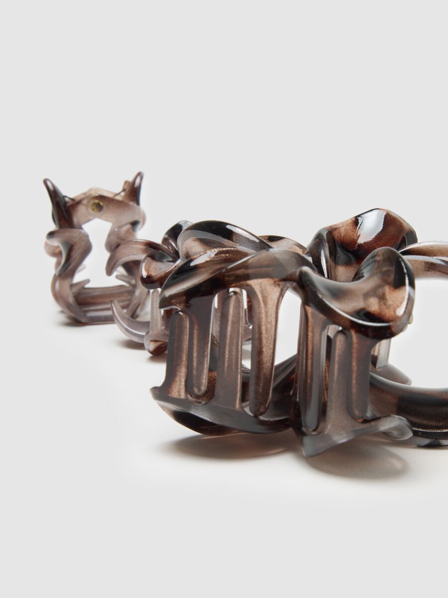 Women's Brown Flower Design Hair Clips_2