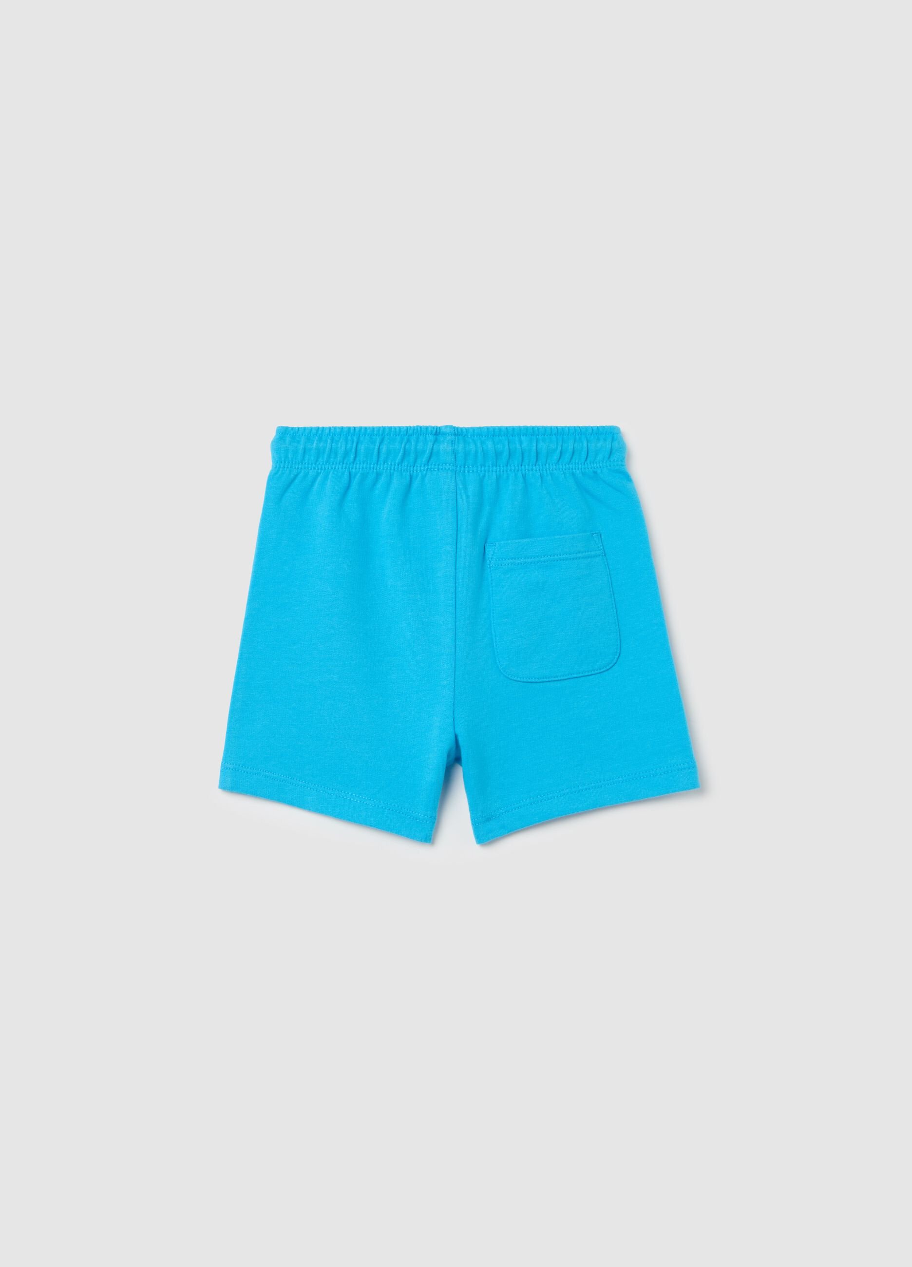 Bermuda shorts in French terry with drawstring