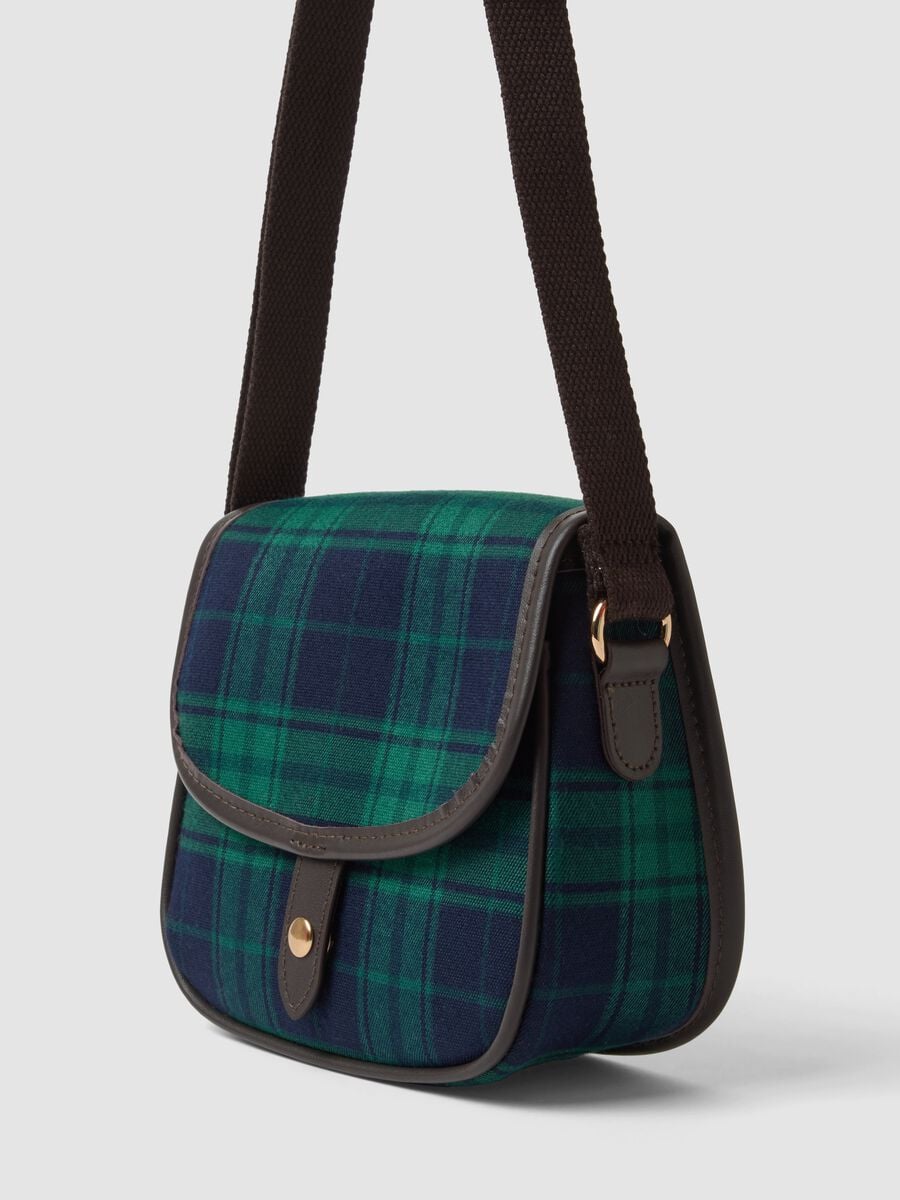 Borsa multicolor in tessuto elasticizzato a tracolla scozzese_2
