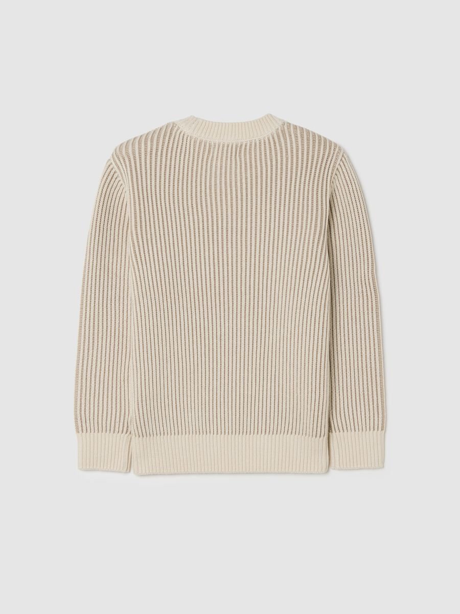 Beige Knitted Pullover_1