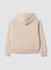 Beige cotton-blend fleece hoodie, regular fit_2