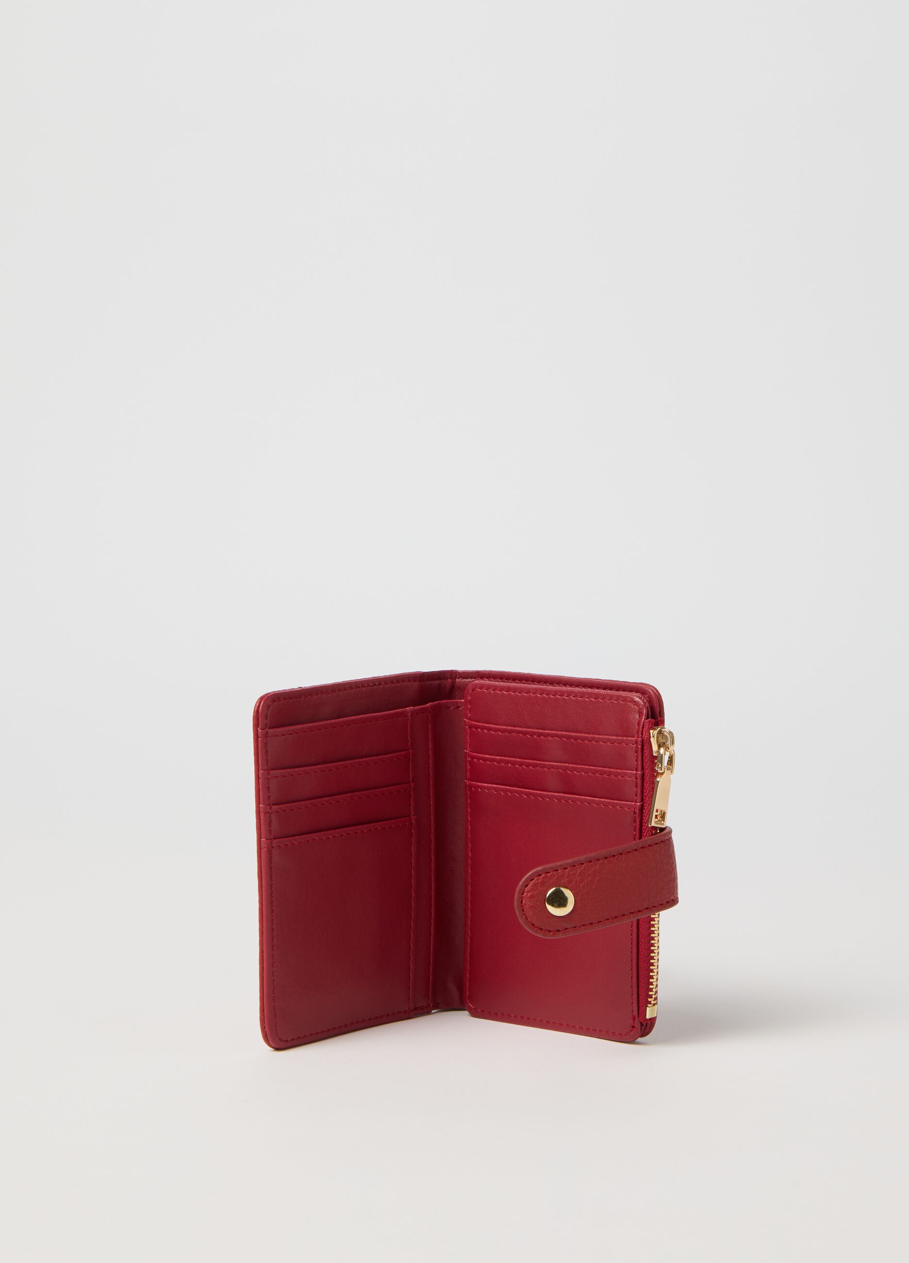 Red textured-effect wallet