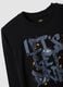 Black organic cotton T-shirt with "Let's get drip" slogan for boys_2