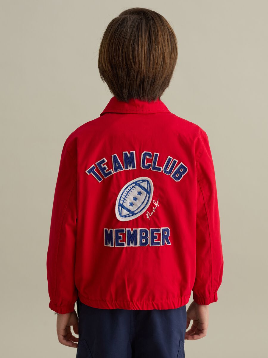 Cotton jacket with logo embroidery and "Team Club Member" patch_1