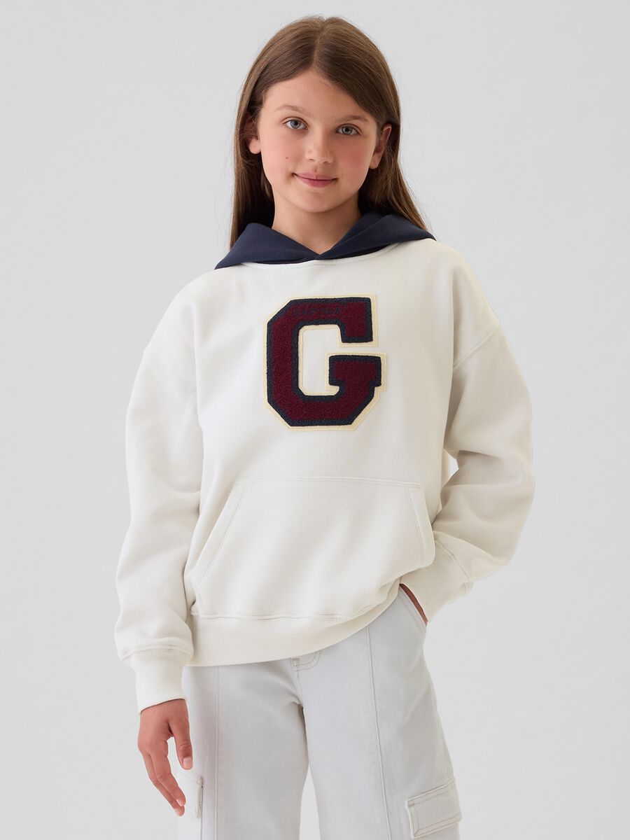 Felpa con cappuccio e patch logo_0