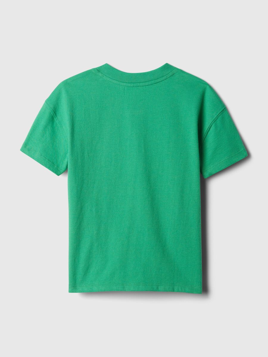 T-shirt in cotone con tasca e ricamo orsetto_1