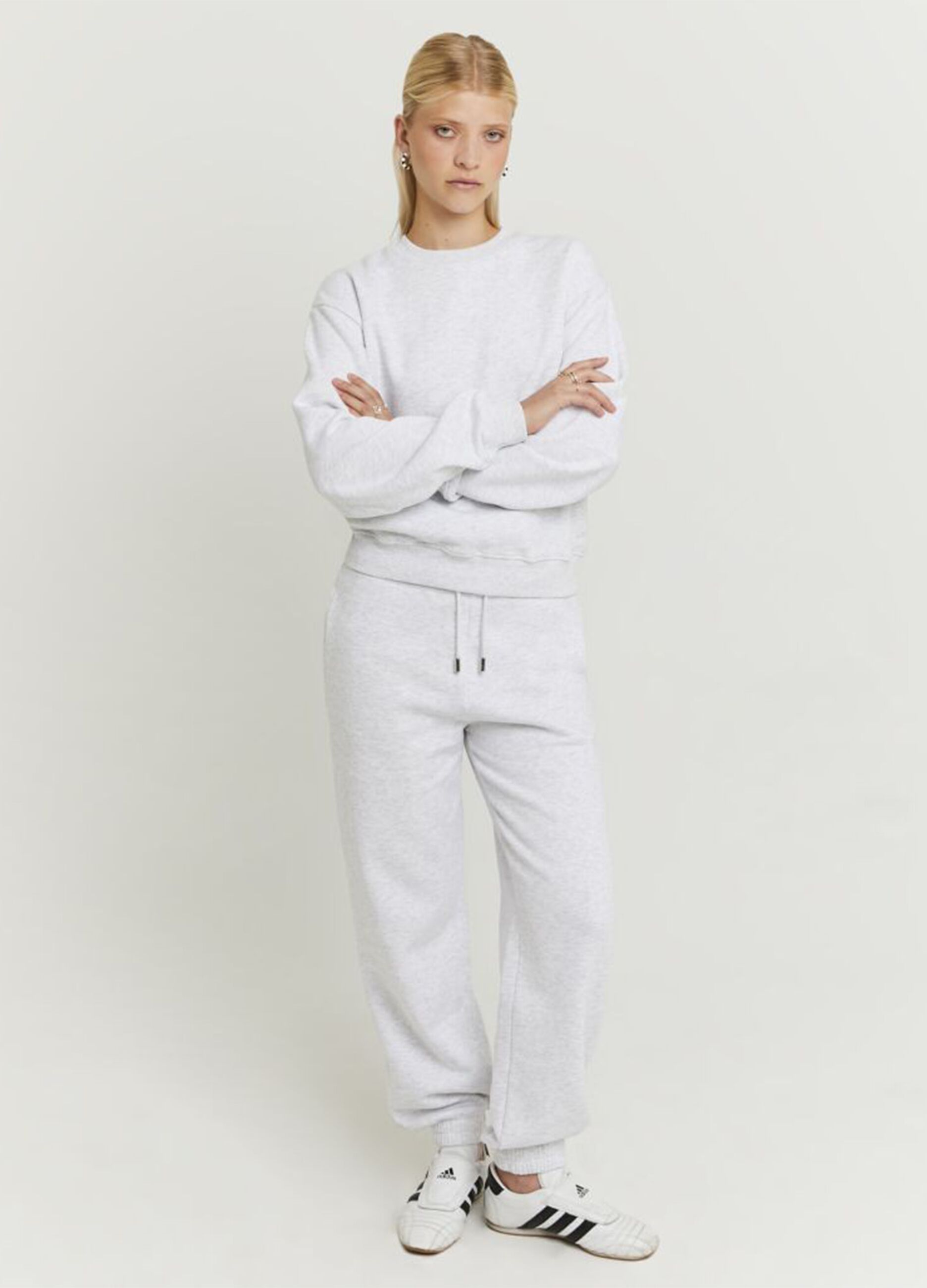 Pantaloni jogger in misto cotone grigio regular fit