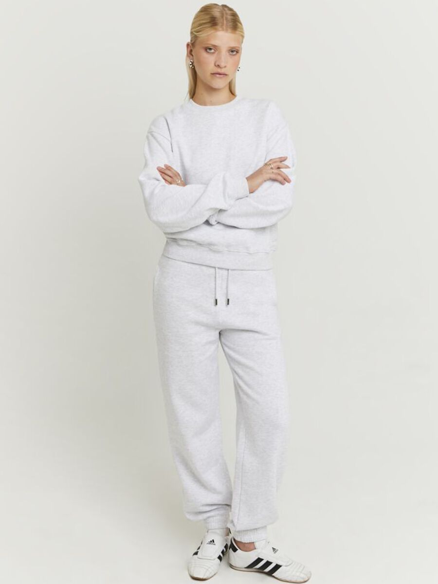 Pantaloni jogger in misto cotone grigio regular fit_0
