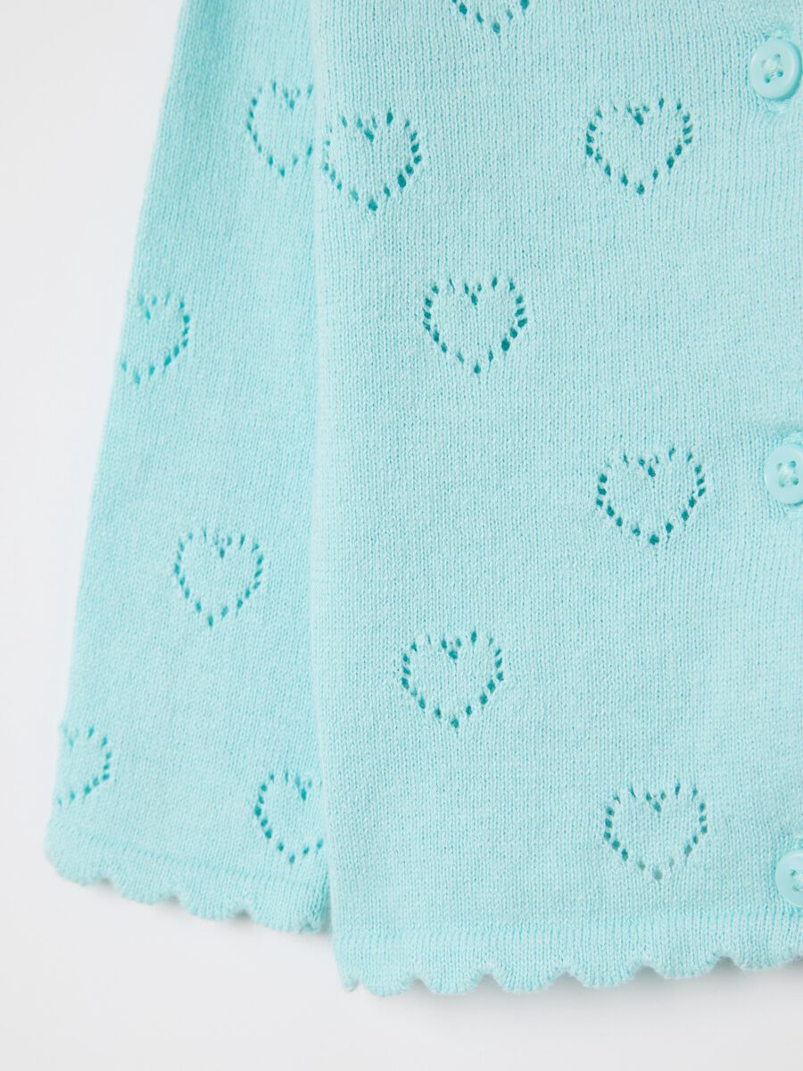 Light blue cardigan with openwork hearts motif_2