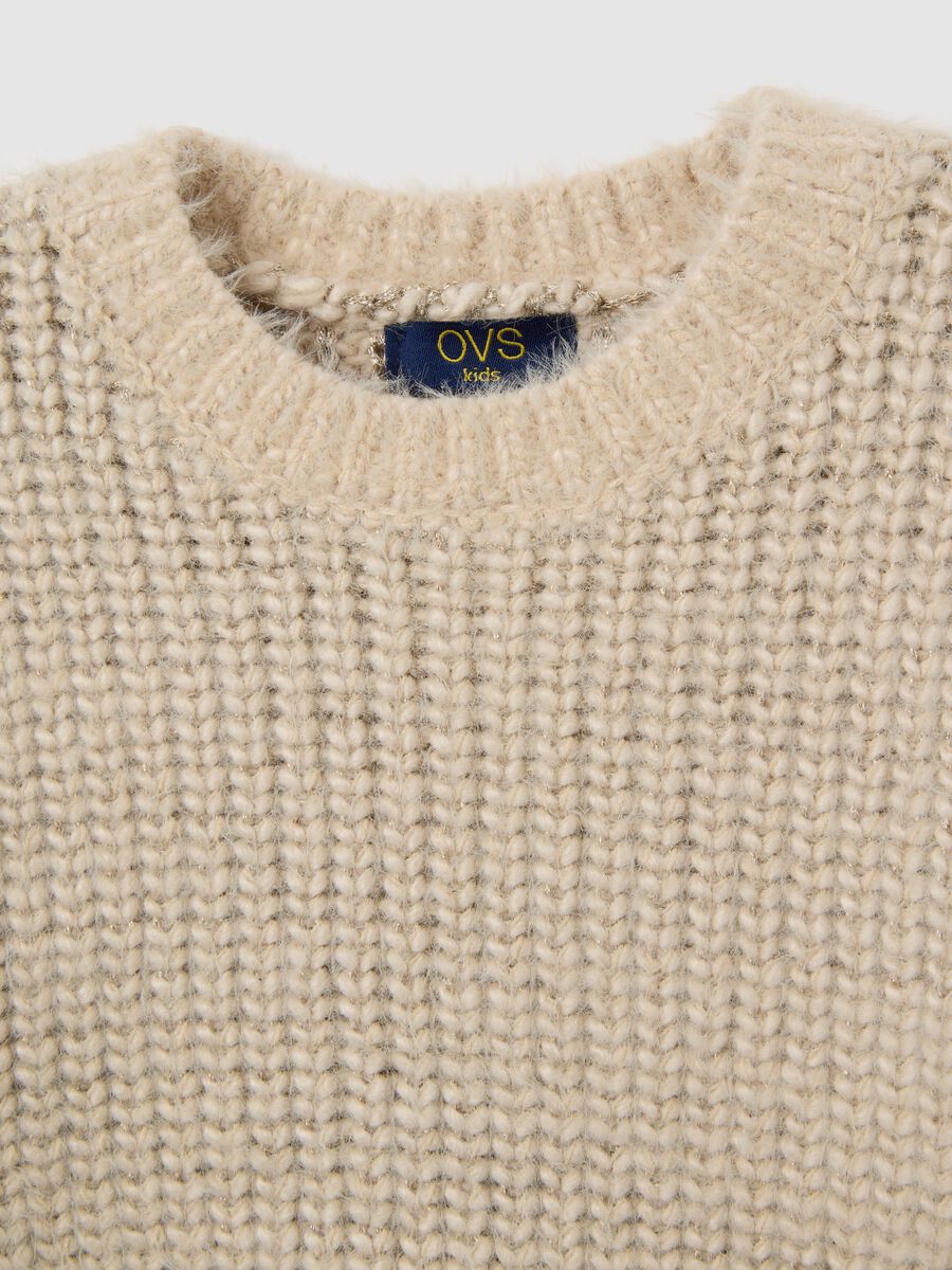 Maglione da bambina beige regular fit_2