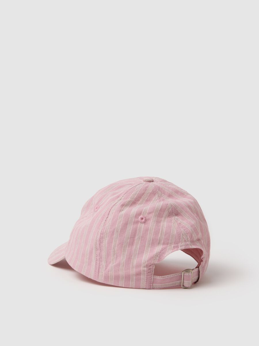 Multicolor striped pure cotton baseball cap with embroidery_1