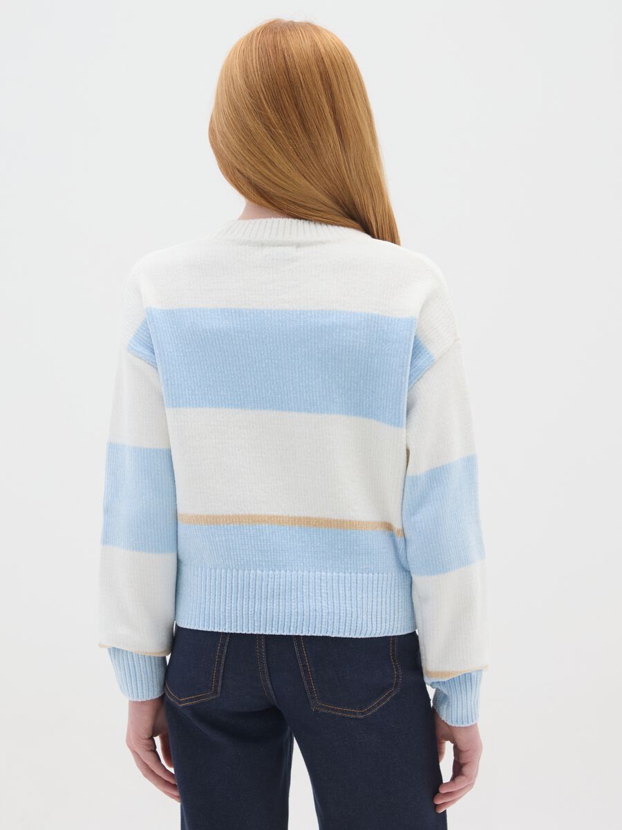 Maglione girocollo a righe multicolor da ragazza regular fit_1