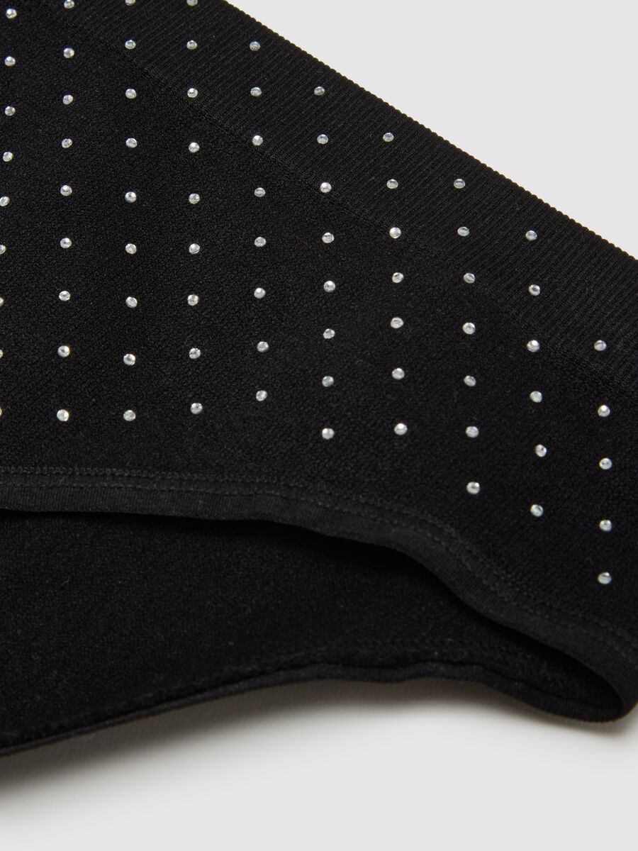 Black stretch fabric briefs with small details_5