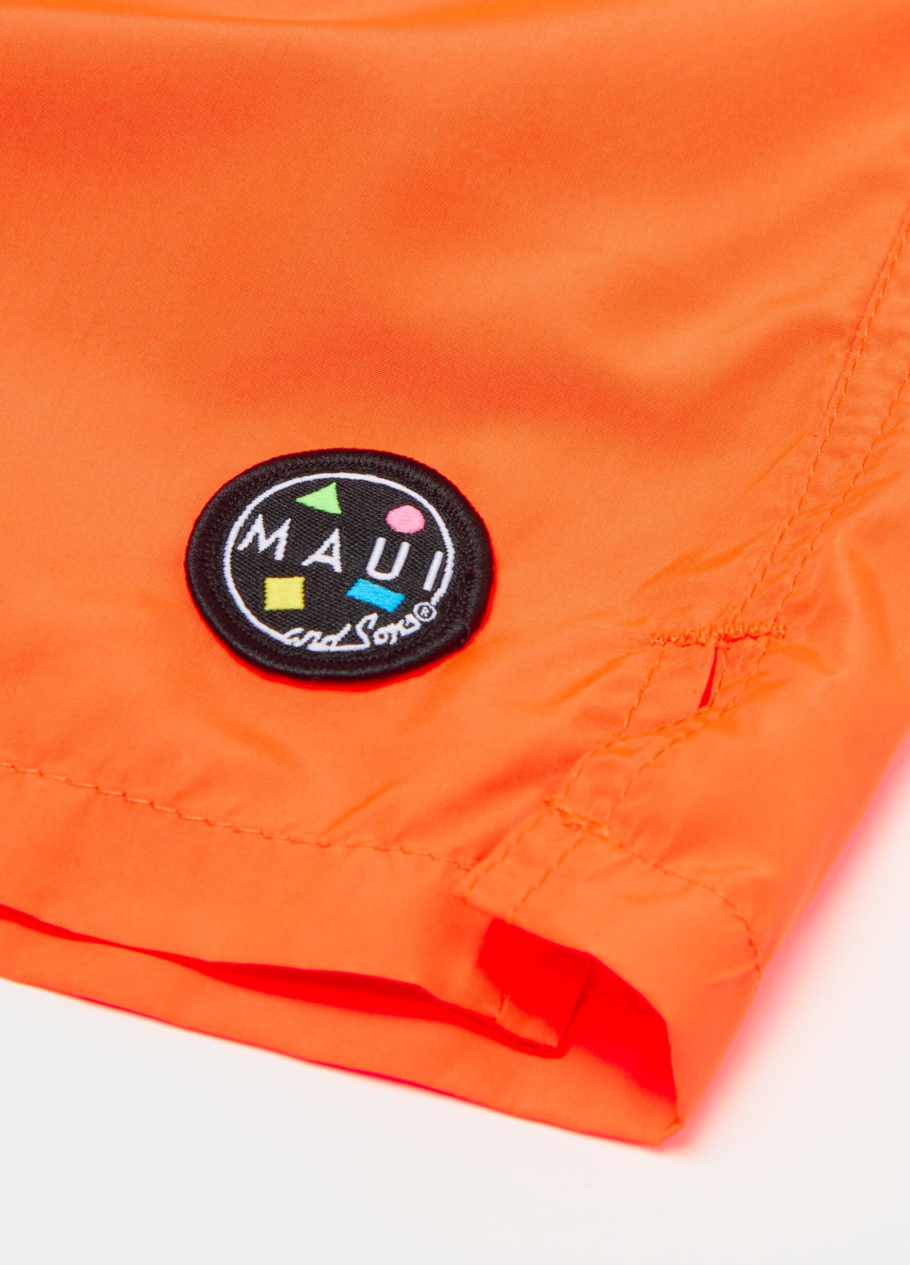 Men's Orange Maui Boxer Shorts in Fabric Blend