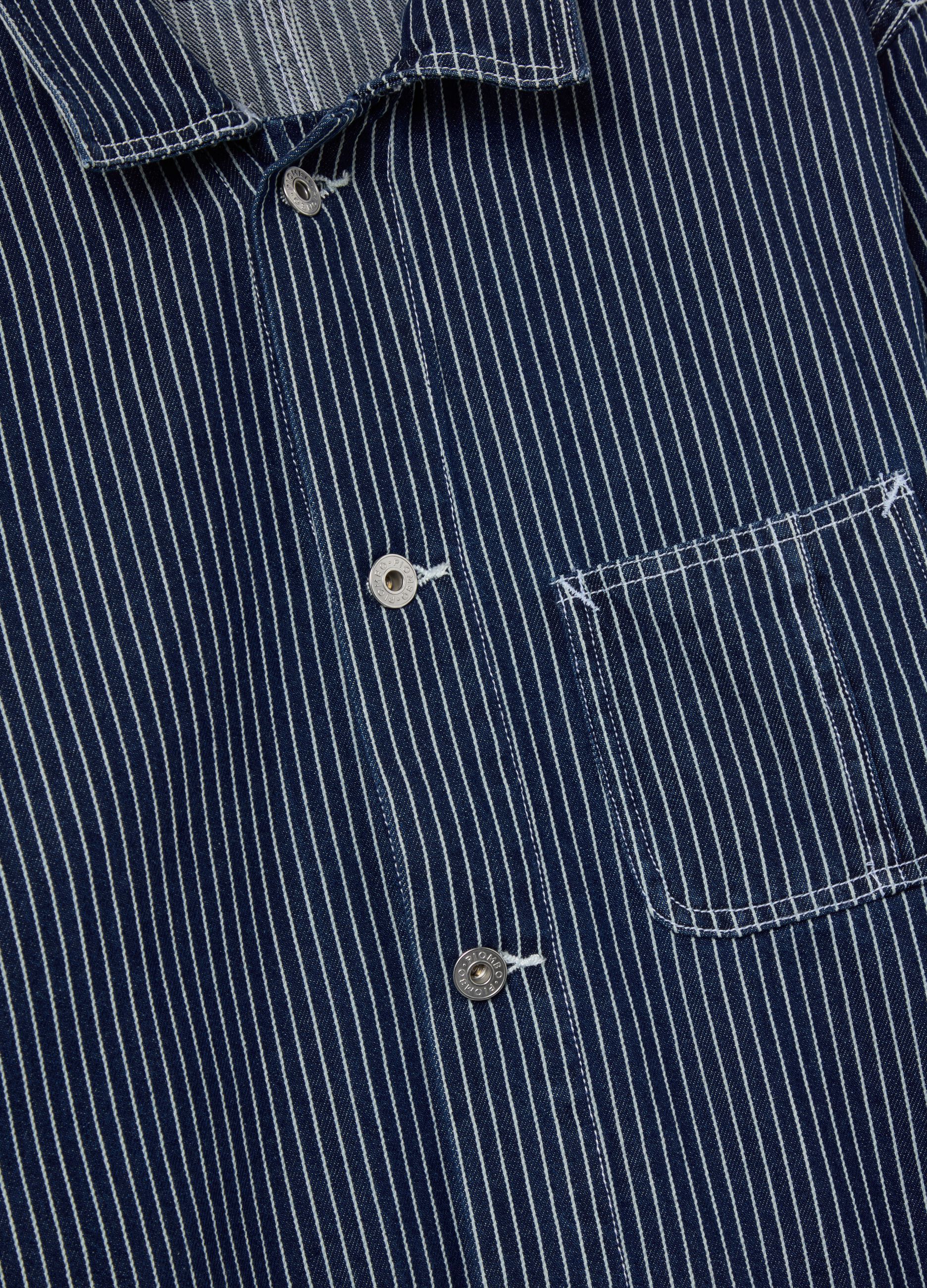 Pinstriped worker shacket