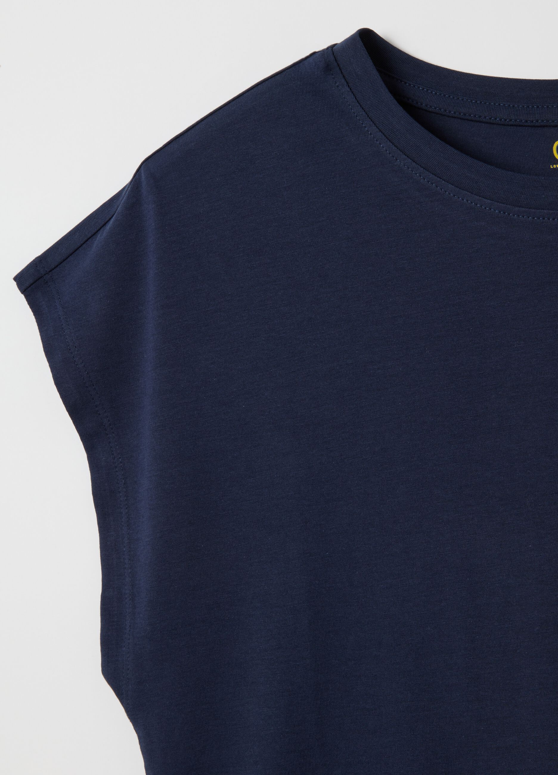 Ladies' blue cotton t-shirt