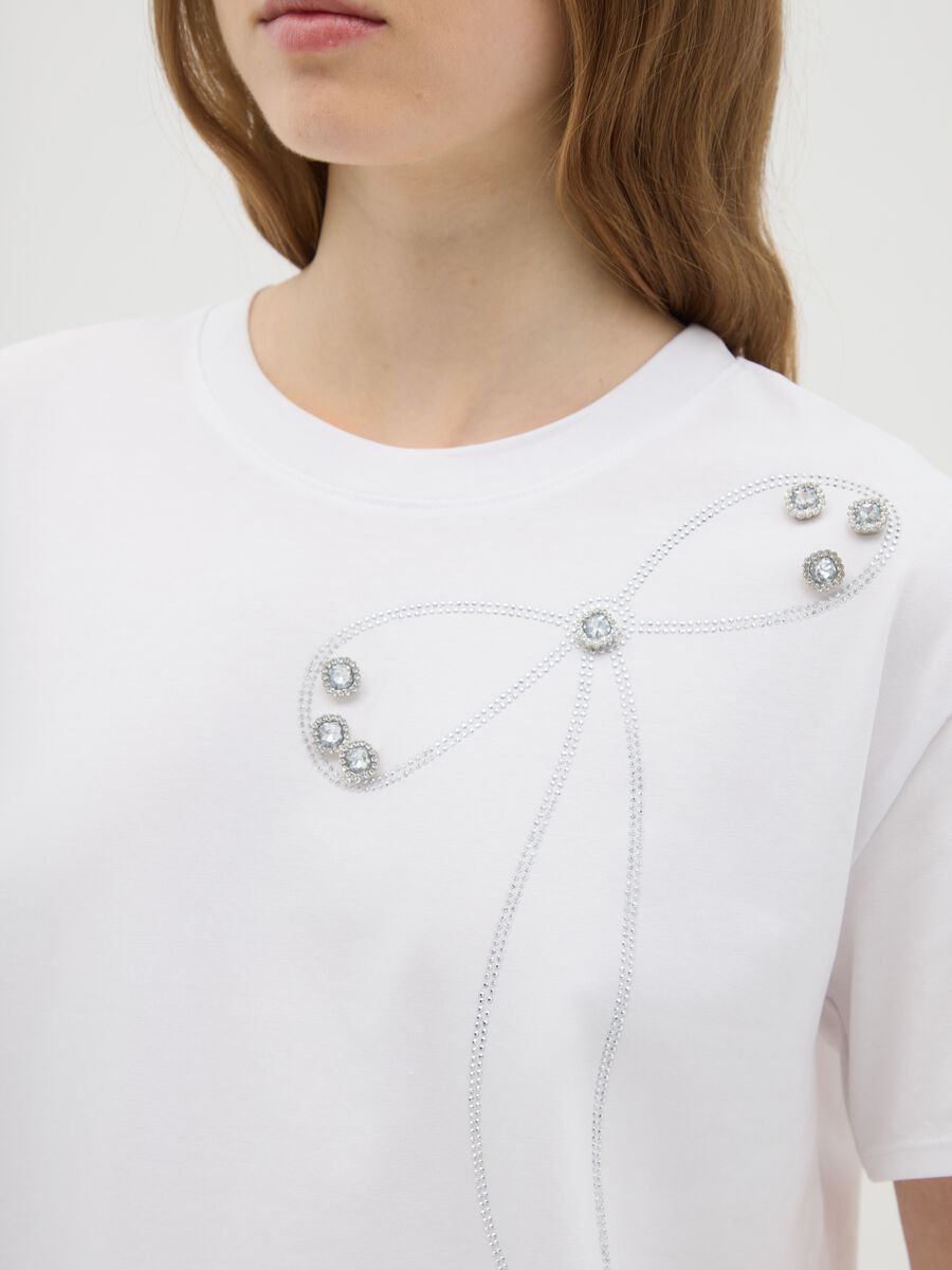 Women's white regular fit stretch cotton T-shirt_2
