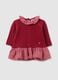 Baby girl's red pure cotton dress with regular fit_0