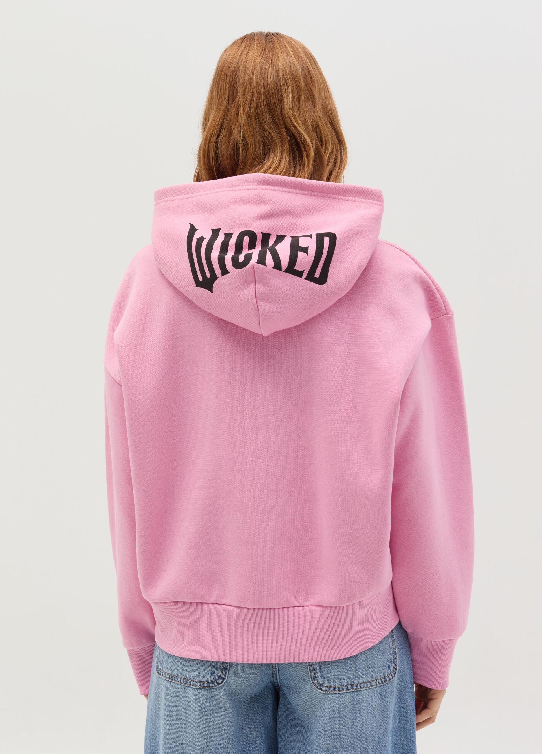 Felpa con cappuccio stampa Wicked