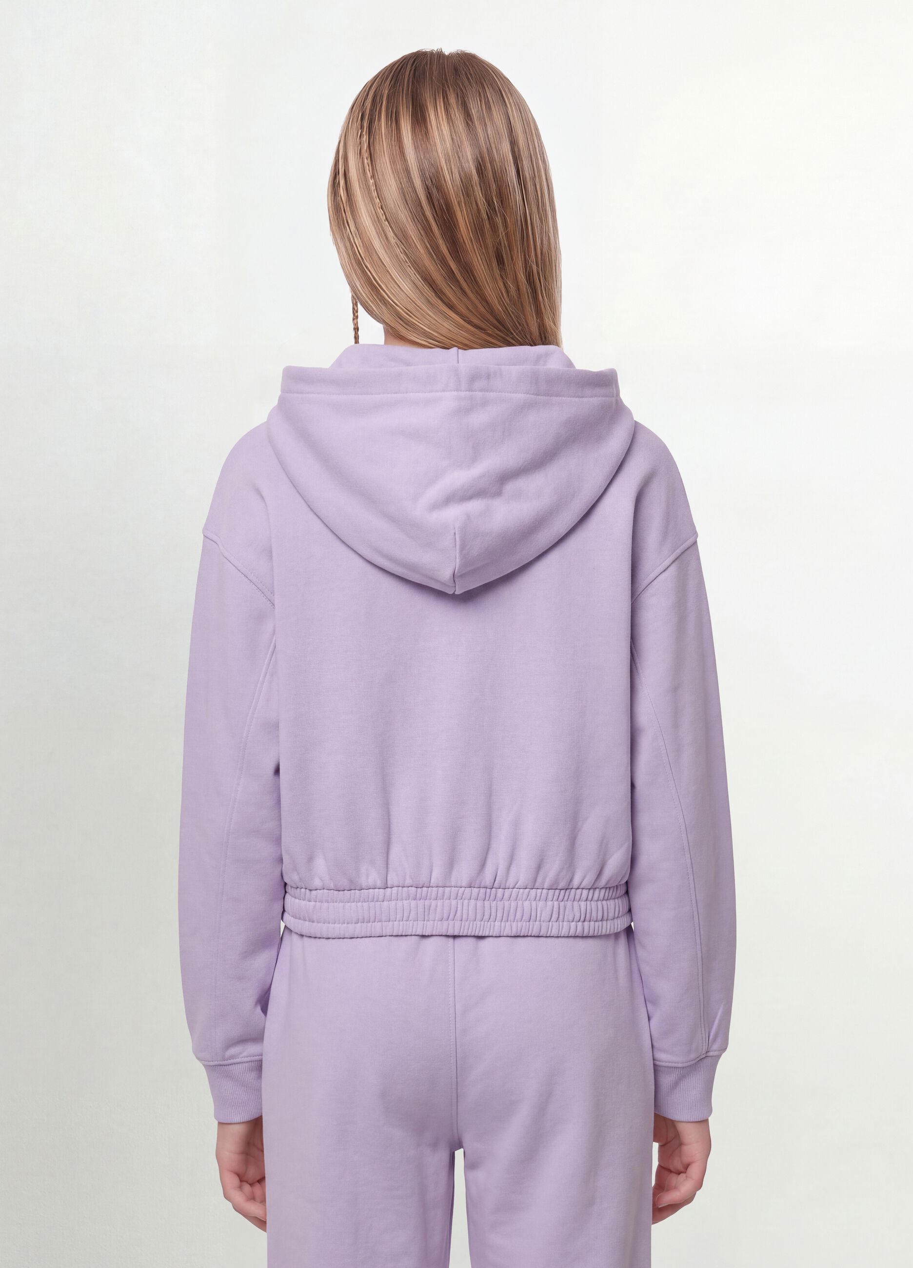 Purple organic cotton hooded sweatshirt