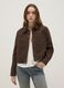 Giacca marrone con bottoni a pressione e tasche sul petto effetto camoscio regular fit_3