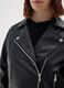 Black vegan leather jacket regular fit_2